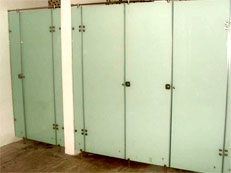 Glass Cubicle Toilet